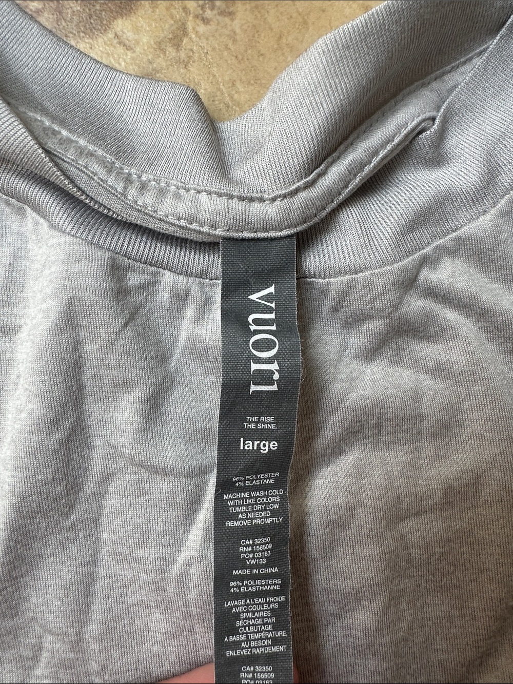 Vuori Gray Crewneck Long Sleeve Tee - Picture 2 of 2